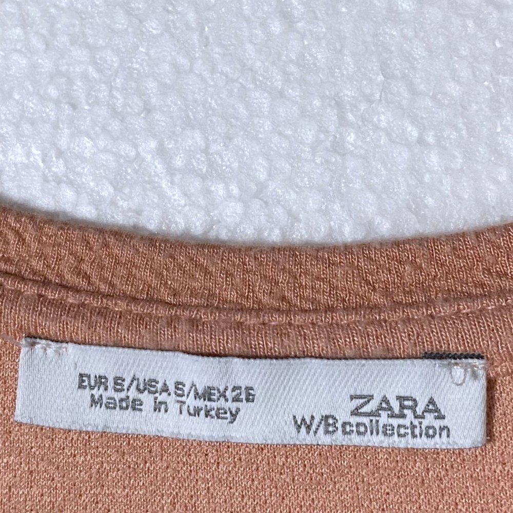Zara Size Small Pink Pockets Scoop Neck Tunic Top - Picture 2 of 9